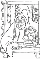 A coloring page of witches